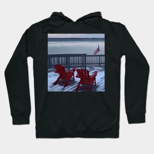 Winter view Saratoga Lake Hoodie